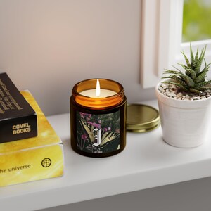 Butterfly Initial Scented Candle - Cozy Home Decor, Aromatherapy Gift, Personalized Candle, Floral Candle, Luxe Candle