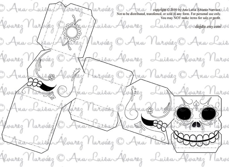 Sugar Skulls Printable Paper Craft Pdf