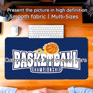 Plan de bureau photo personnalisé, thème du basket-ball, cadeaux/cadeaux pour la fête des pères, cadeaux pour les amateurs de basket-ball, plan avec souris pour papa, cadeau personnalisé