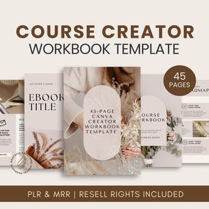 Course Creator Template, Ebook Template, Canva Workbook Template, Coaching Course Template, Lead Magnet Template PLR MRR