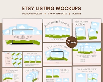 Etsy Listing Mockup Templates, Etsy Shop Template, PLR Digital Products, Product Image Mockup, Done For You, PLR MRR