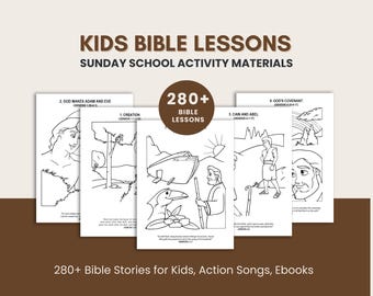 280+ Kids Bible Lesson Bundle: Sunday School Activity, Christian Bible Printable Activity, Homeschooler Activities (Digital Download)