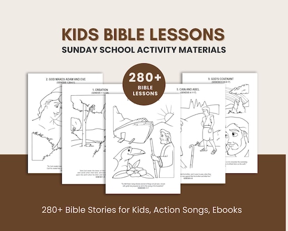 280+ Kids Bible Lesson Bundle: Sunday School Activity, Christian Bible Printable Activity, Homeschooler Activities (Digital Download)