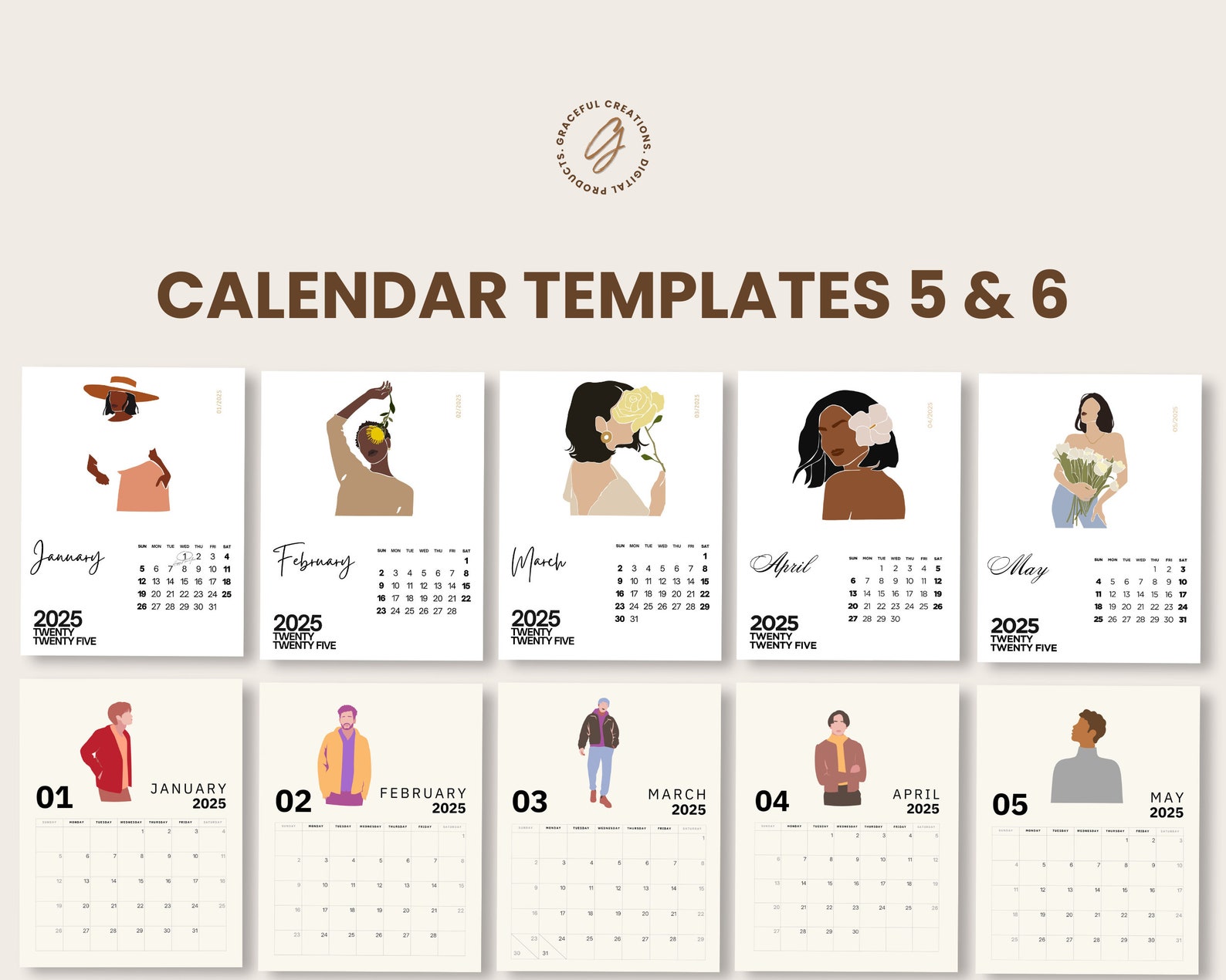 FREE EDITABLE CALENDAR TEMPLATES 2025 visual data 5