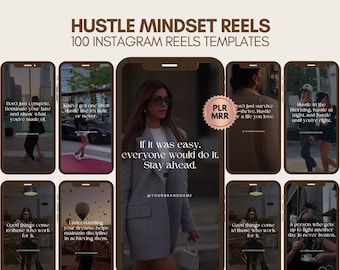 100 Hustle Mindset Instagram Reels, aceless Reels, Faceless Marketing, Motivational Reels, Master Resell Rights MRR PLR DFY