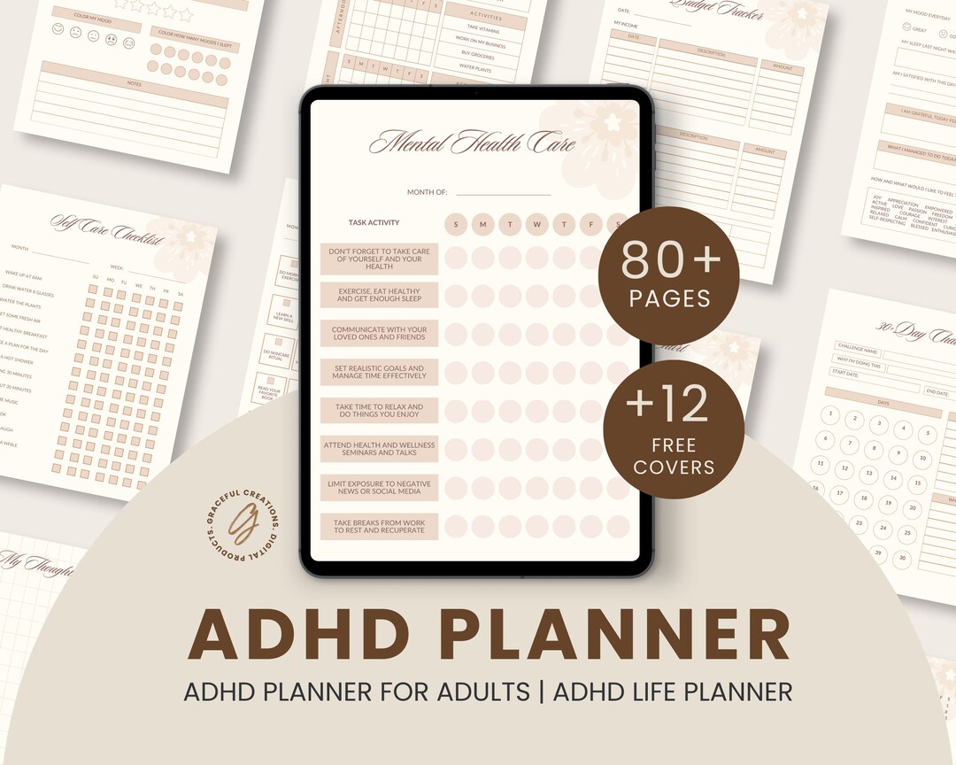 ADHD Planner Adult, Undated Planner, ADHD Life Planner, ADHD Adult ...
