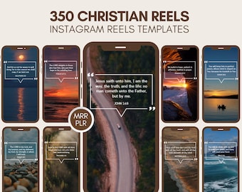 350 Reels cristianos, Reels de Instagram, Citas bíblicas, Videos sin rostro, Videos de Instagram, Derechos de reventa maestra, MRR PLR, DFY