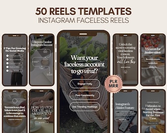 Instagram Reels Templates, Digital Marketing Reels, Faceless Reels, Faceless Videos, Master Resell Rights, MRR PLR, DFY