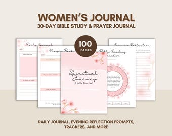 Women's Faith Journal, Bible Study Journal, Prayer Journal, Devotional for Women, Private Label Rights, PLR Planner, Done For You