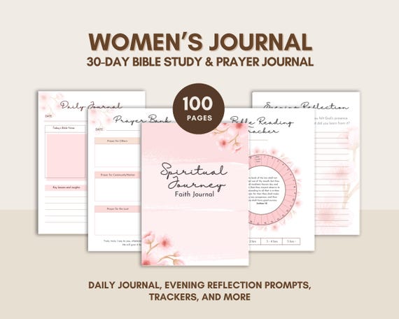 Women's Faith Journal, Bible Study Journal, Prayer Journal, Devotional for Women, Private Label Rights, PLR Planner, Done For You