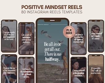 80 Instagram Reels Templates, Motivational Reels, Positive Mindset, Digital Marketing Reels,  Social Media Template, Master Resell Rights