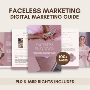 Ebook o marketingu cyfrowym bez twarzy z PLR i MRR, gotowy do użycia, magnes na potencjalnych klientów