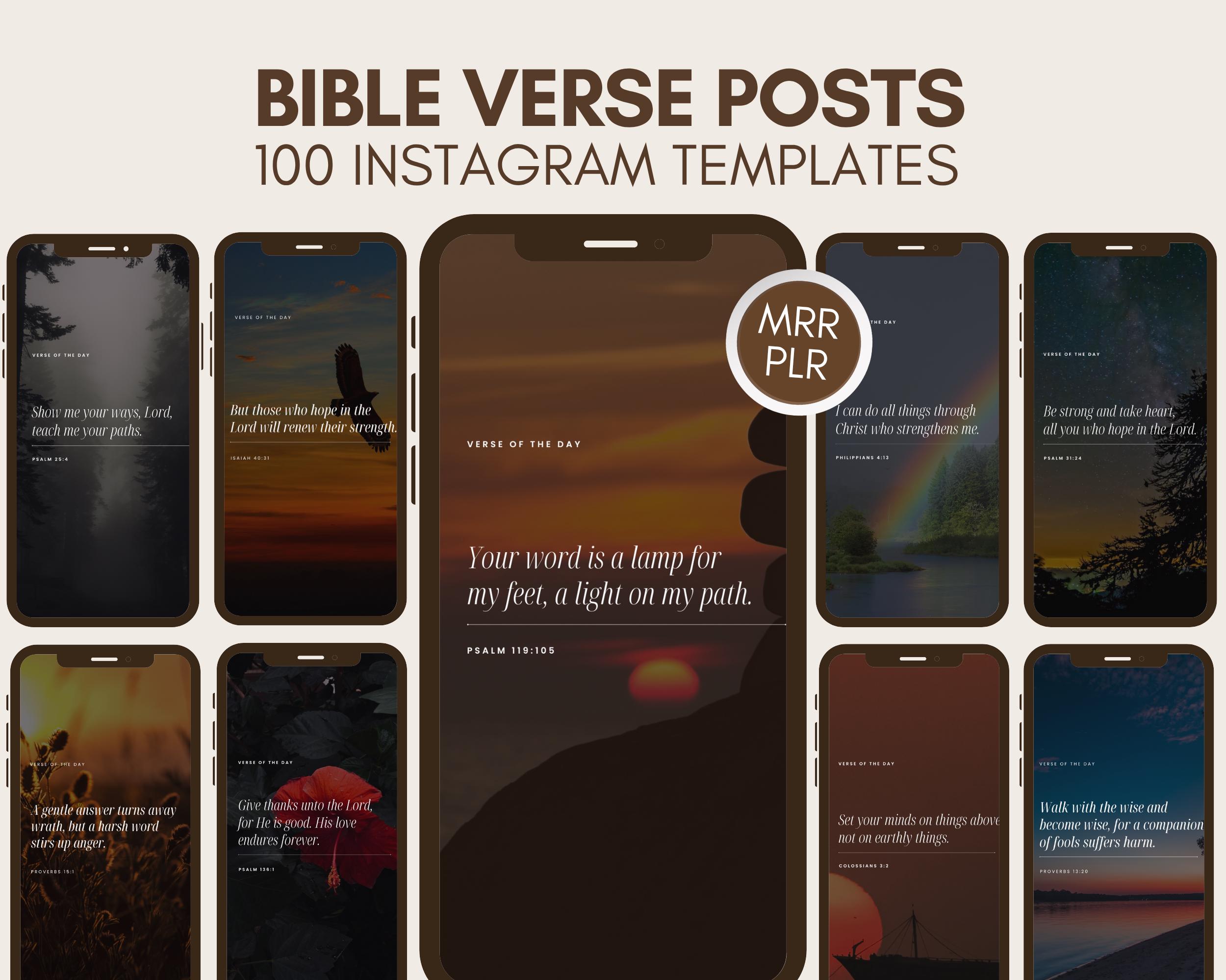 100 Bible Verse Instagram Post Template, Instagram Post, Christian PLR ...