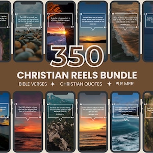 350 Christian Reels Bundle: Bible Quotes, Faceless Videos (PLR MRR)