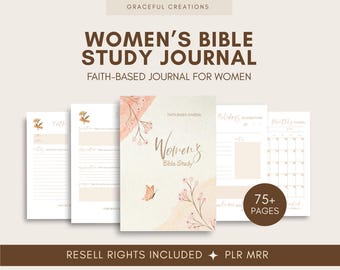 Womens Journal, Bible Study Guide, Prayer Journal, Bible Study Template, Devotional, Master Resell Rights,  PLR Products