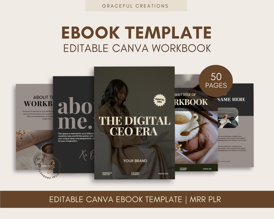 Canva Ebook Template, Workbook for Course Creators (MRR PLR) - Etsy