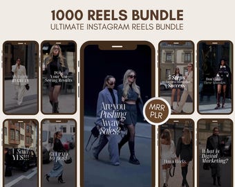 Instagram Reels Bundle, Digital Marketing Reels, Faceless Video, Master Resell Rights, MRR PLR