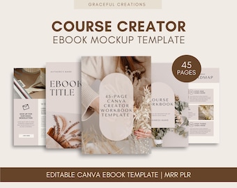 Ebook Template, Canva Ebook Template, Ebook Mockup, Workbook Template, Lead Magnet, Digital Marketing, Course Creator, MRR PLR, DFY