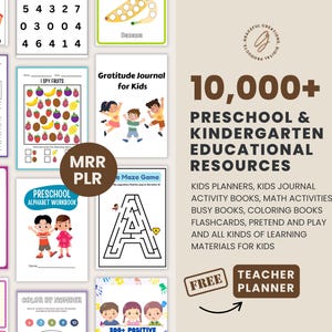 Lección para niños, Actividades de aprendizaje, Materiales de aprendizaje para niños, Actividad educativa para niños, Paquete para niños, Diario infantil editable, PLR MRR