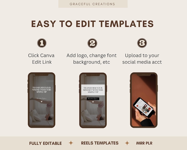 spiritual post, growth mindset canva, instagram reels, minimalist instagram, money manifestation, business coach, engagement instagram, coaching templates, content creator, instagram story, social media bundle, life coach, mental health, Life and Mindset Reels, Coaching Templates, Growth Mindset, Wellness Reels, Motivational Quotes, Instagram Reels Canva Templates PLR MRR