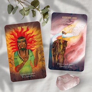 Oracle of Great Mystics – Deck Oracle de 44 cartes avec guide | Art peint à la main, bords en or rose, soucieux de l'environnement, sagesse divine (style tarot)