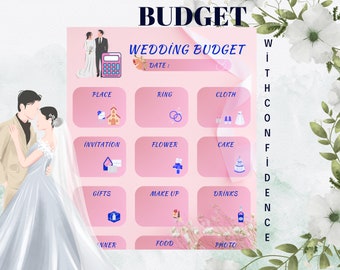 Editable Wedding Budget Planner: Canva Template (A4)