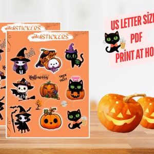 Halloween Sticker Set | Witch Stickers | Spooky Sticker | Cute Halloween Stickers | Trick or Treat Stickers | Pumpkin Stickers | Halloween