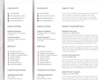 Minimalist Resume Template | Editable CV, Cover Letter (Canva & Word)