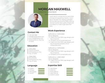 Modern cv-sjabloon: bewerkbaar cv-ontwerp (Canva en Word)
