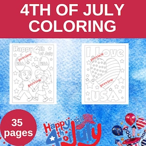 Patriotic Coloring Pages | 4th of July Coloring Pages / Printable Independence Day Activity |PDF Download /USA Coloring for Kids & Adults