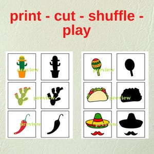 Cinco De Mayo Shadow Matching / Preschool Learning Activity ...