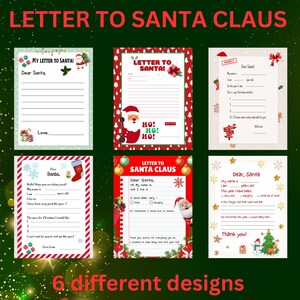 Letter to Santa PRINTABLE / Kids Letter to Santa / Festive Designs / Santa Letter Template / Printable Christmas Activity / Santa Printables