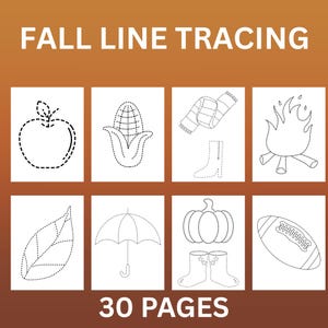 Fall Tracing Pages for Toddlers / Fine Motor Practice / Tracing Worksheets / Prewriting Activities / Homeschool printable