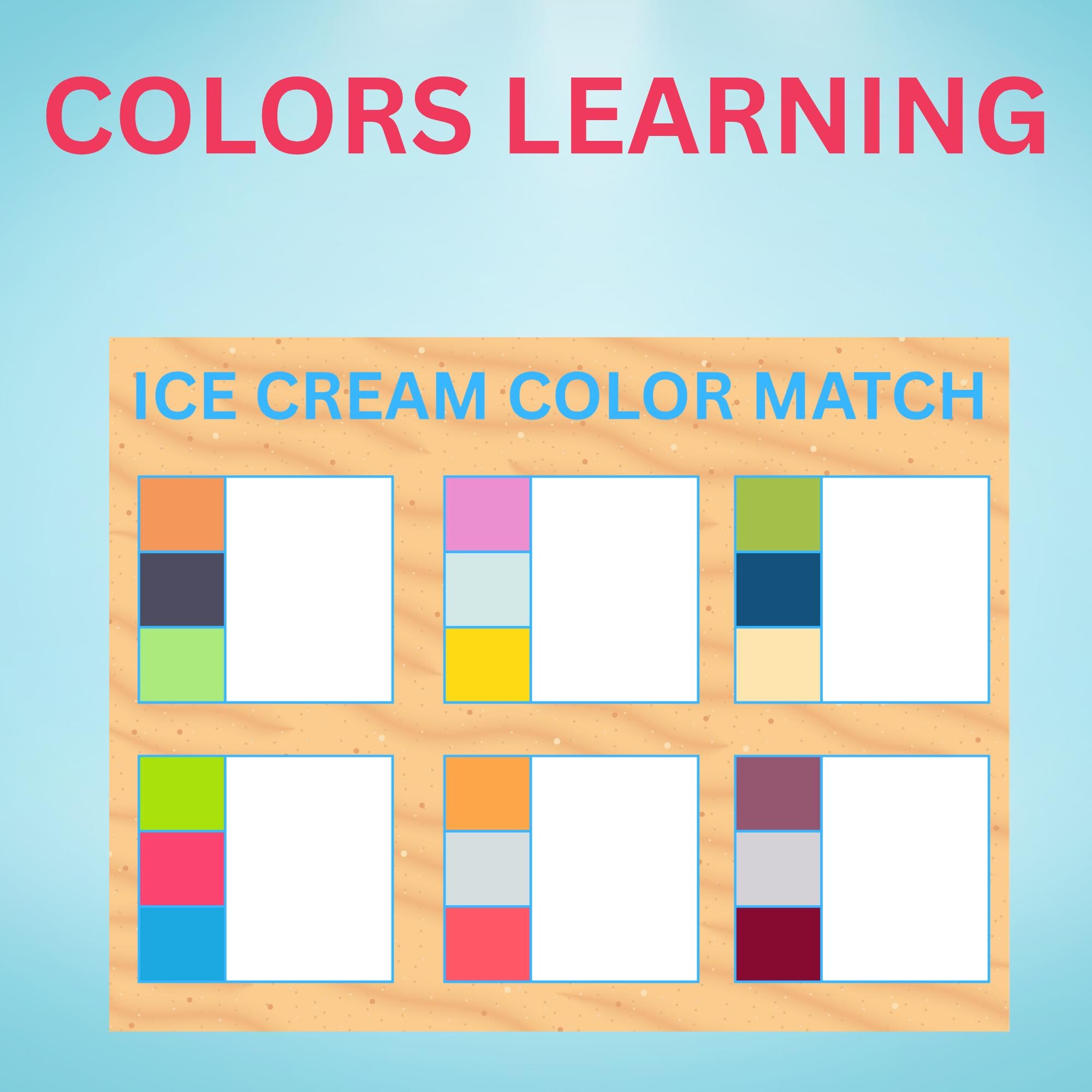 Ice Cream Color Matching Activity: Preschool Learning (PDF) - Etsy