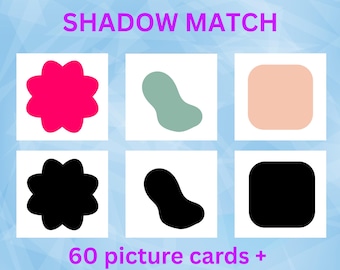 Shape Shadow Matching Cards / Montessori Shapes Activity / Toddler Matching Game / Preschool Learning Shapes / Homeschool Printable