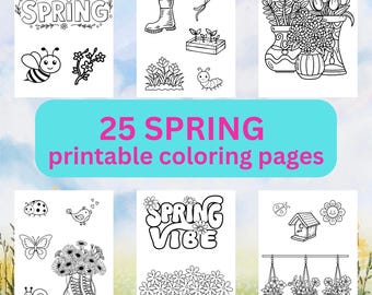 Easy Spring Coloring Pages / Seasonal Activity Sheets – Kids Coloring Printable PDF