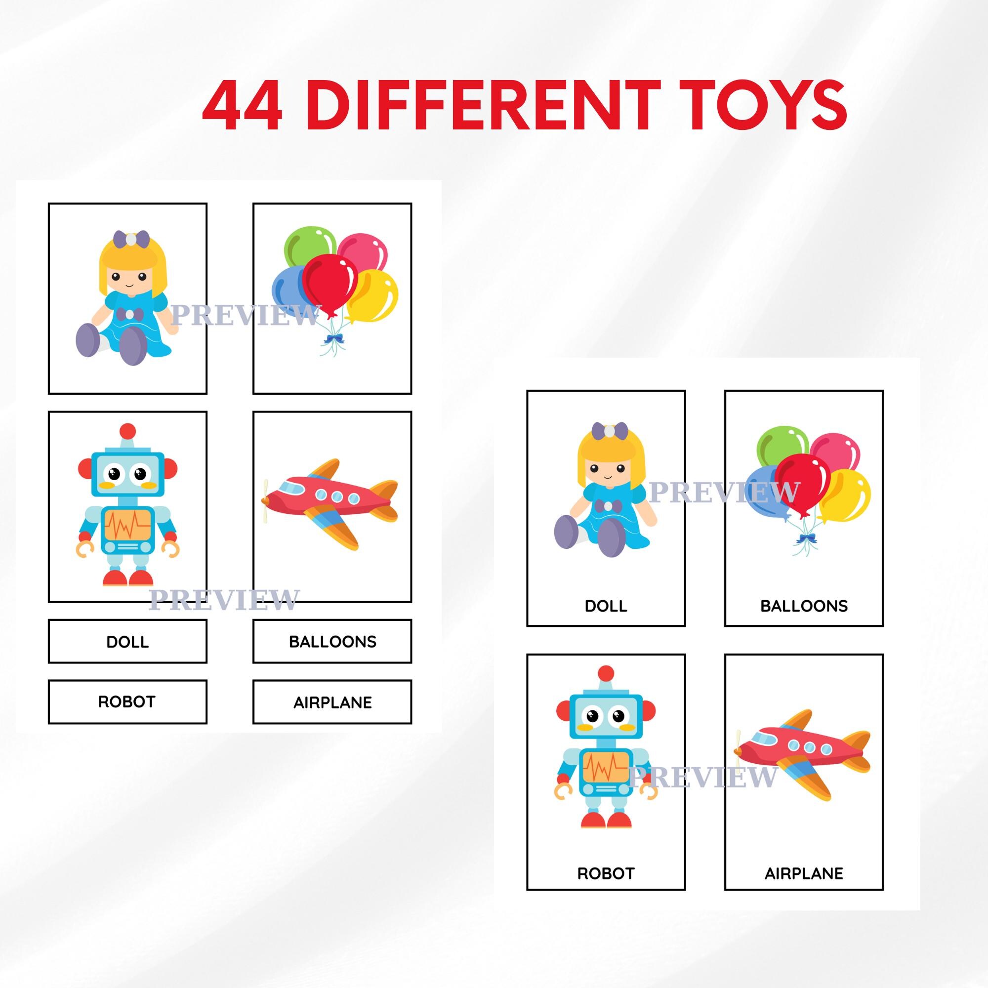 Toys Flashcards for Kids / Montessori Printable Learning Material ...
