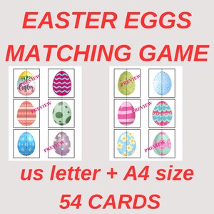 Easter Eggs Matching Game Kids; Printable Easter Activity for Toddlers & Preschoolers; Easter Busy Book; Easter Puzzle Game