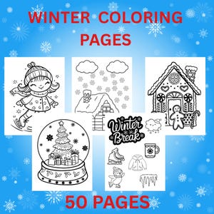 Winter Coloring Pages / Hello Winter / Cozy Winter Coloring / Snow Day Coloring / Winter Printable / Homeschool Printable / Stress Relief
