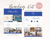 Navy Blue Brand Kit Template: Modern Canva Branding Board (A4)