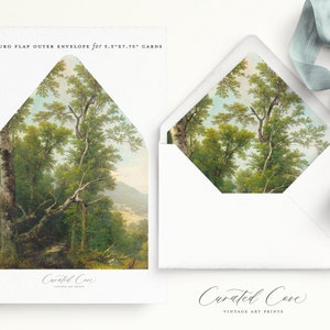Vintage Fine Art Landschaftsmalerei Umschlag Liner Template, Umschlag Liner Template 3
