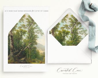 Vintage Fine Art Landscape Painting Envelope Liner Template, Envelope Liner, Printable Wedding, Wedding, Vintage Fine Art, Liner Template 3