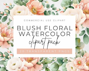 Blozen aquarel bloemen clipart: png bloem krans boeket (commercieel gebruik)