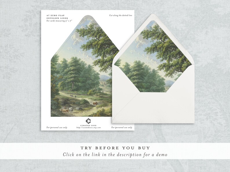 Vintage Fine Art Still Life Painting Envelope Liner Template, Envelope Liner, Printable Wedding, Wedding, Vintage Fine Art, Lush Greenery image 1