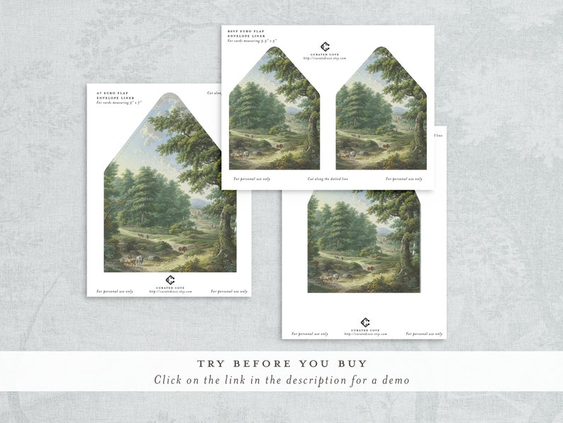 Vintage Fine Art Still Life Painting Envelope Liner Template, Envelope Liner, Printable Wedding, Wedding, Vintage Fine Art, Lush Greenery image 4