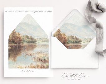 Vintage Fine Art Landscape Painting Envelope Liner Template, Envelope Liner, Printable Wedding, Wedding, Vintage Fine Art, Liner Template 5