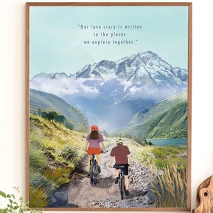Personalisierter Paar Radsport-Druck, Custom Biked Paar Poster, personalisierter Hobby Print, Custom Paar Geschenk, personalisierte Geburtstags Art