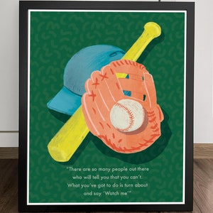Impressão de parede de beisebol personalizada, impressão de nome de beisebol personalizado, decoração de quarto de beisebol para meninos, impressão de berçário, pôster esportivo personalizado