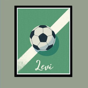 Stampa murale personalizzata a tema calcio, stampa personalizzata con nome di calciatore, decorazioni per la cameretta dei ragazzi, stampa con nome di calciatore personalizzato, stampabile per la cameretta dei bambini, poster sportivo personalizzato