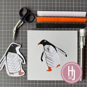 Iris Folding Penguin Template – Card Making Tutorial (PDF Pattern)